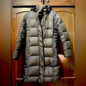 Patagonia puffer coat, Women’s Small, knee length in black